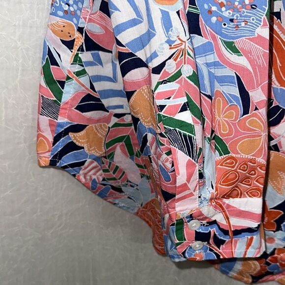 TALBOTS L Marvelous Floral Long Sleeve Modern Classic Cotton Shirt - Picture 9 of 11